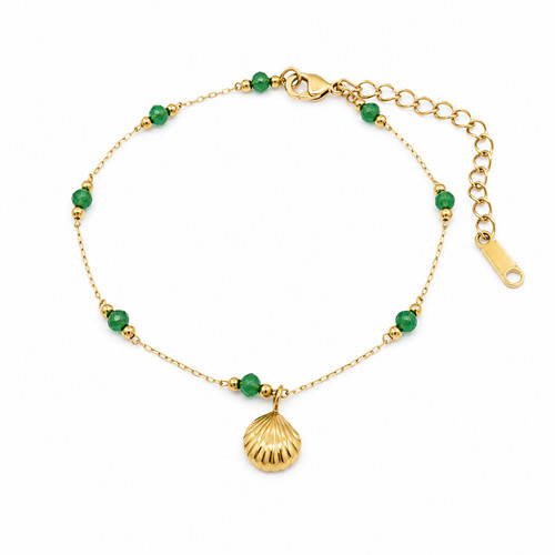 18k gold plated green - plated, bead
